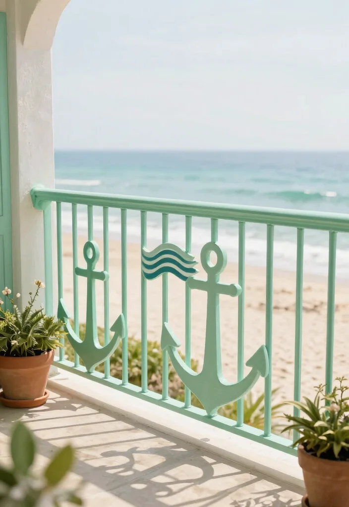 12 Iron Balcony Railing Ideas That Don't Rust in Wet Climates - 6. Coastal-themed Iron Railings with Nautical Motifs 1