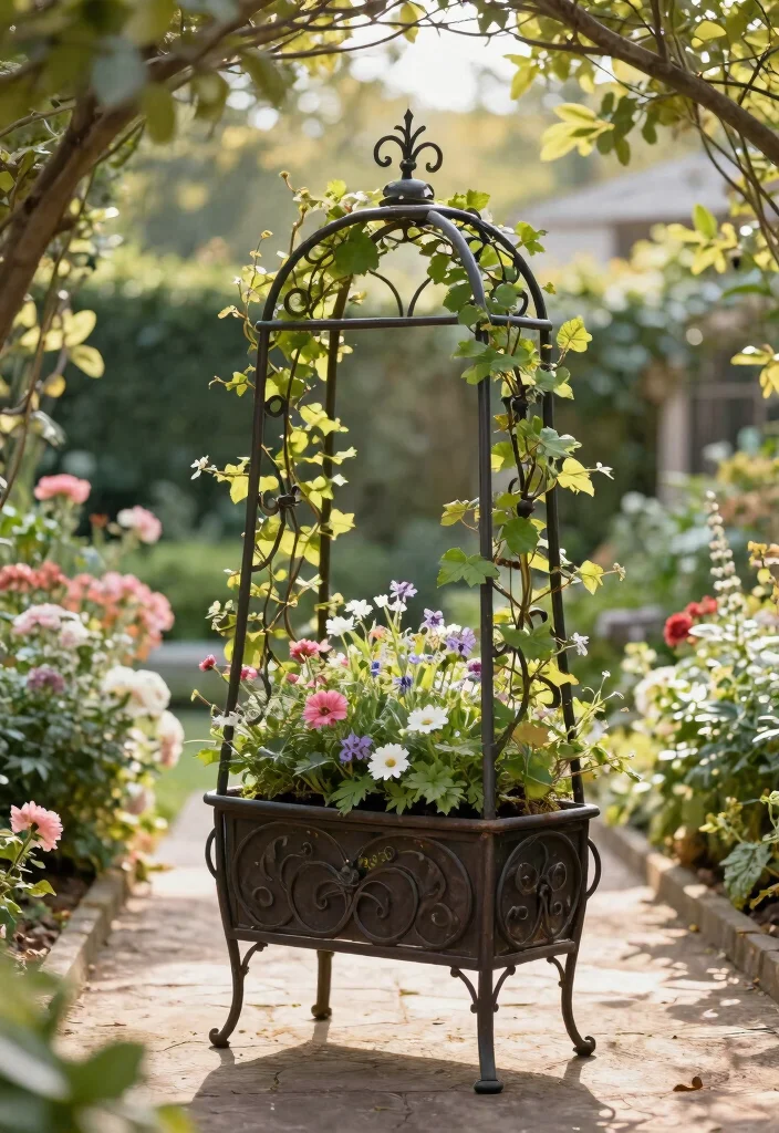 12 Metal Planter Boxes That Won't Rot or Split After One Season - 5. Stylish Wrought Iron Planter Boxes 1