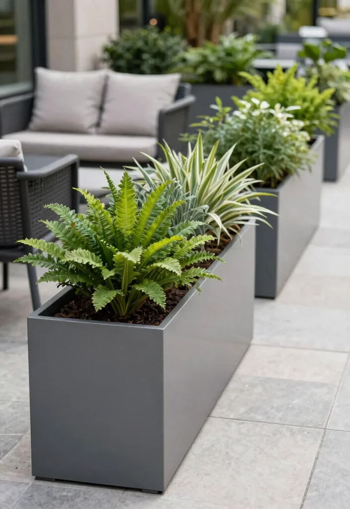 12 Metal Planter Boxes That Won't Rot or Split After One Season - 7. Modern Rectangular Metal Planter Boxes 1
