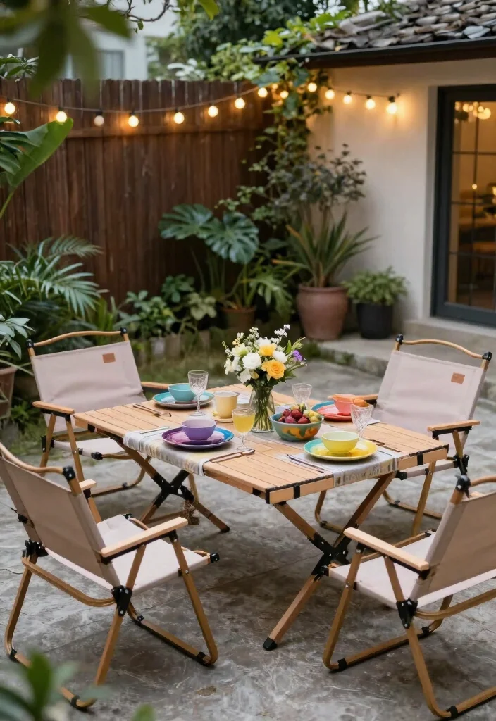 12 Outdoor Kitchen Concepts on a Budget That Skip the Contractor - 7. Foldable Outdoor Dining Table 1