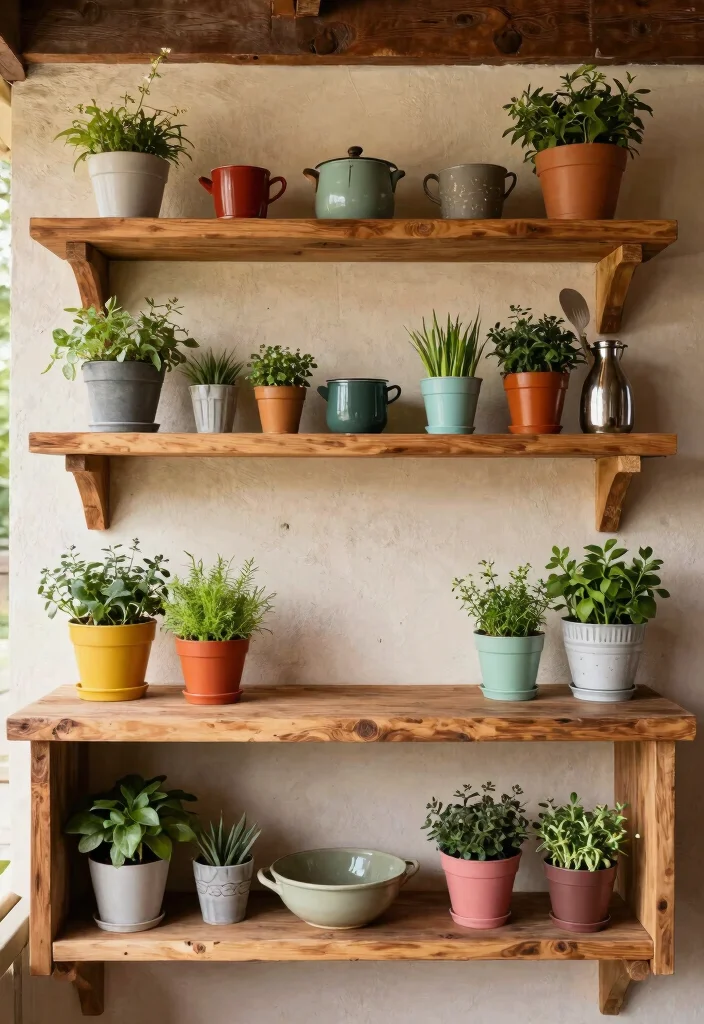 12 Outdoor Kitchen Concepts on a Budget That Skip the Contractor - 8. DIY Rustic Kitchen Shelves 1