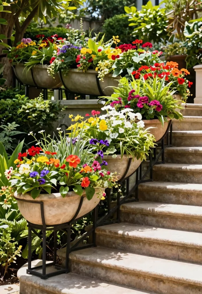 12 Outdoor Stair Railing Ideas That Meet Code Without Looking Bulky - 6. Integrated Planter Railings 1