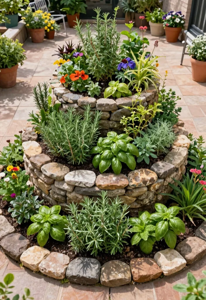 12 Patio Herb Garden Ideas That Thrive in Small Spaces - 4. Herb Spiral Garden 1
