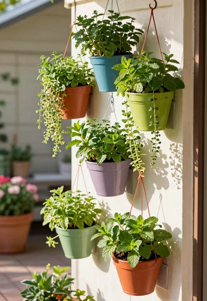 12 Patio Herb Garden Ideas That Thrive in Small Spaces - 5. Hanging Herb Gardens 1
