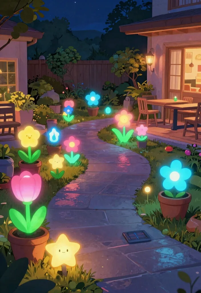 12 Patio Lighting Ideas That Install Without Running New Wire - 11. Color-Changing Solar Lights 1