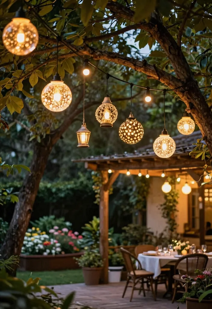 12 Patio Lighting Ideas That Install Without Running New Wire - 5. Hanging Solar Lights 1