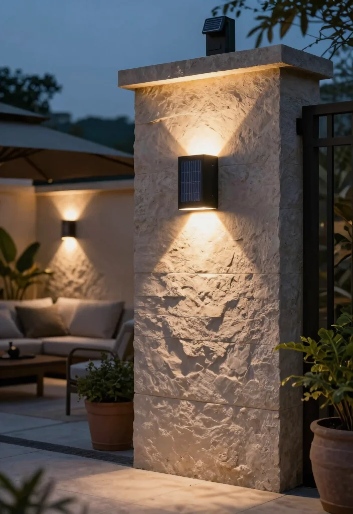 12 Patio Lighting Ideas That Install Without Running New Wire - 7. Solar-Powered Wall Sconces 1