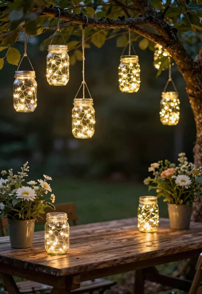 12 Patio Lighting Ideas That Install Without Running New Wire - 9. DIY Mason Jar Lights 1
