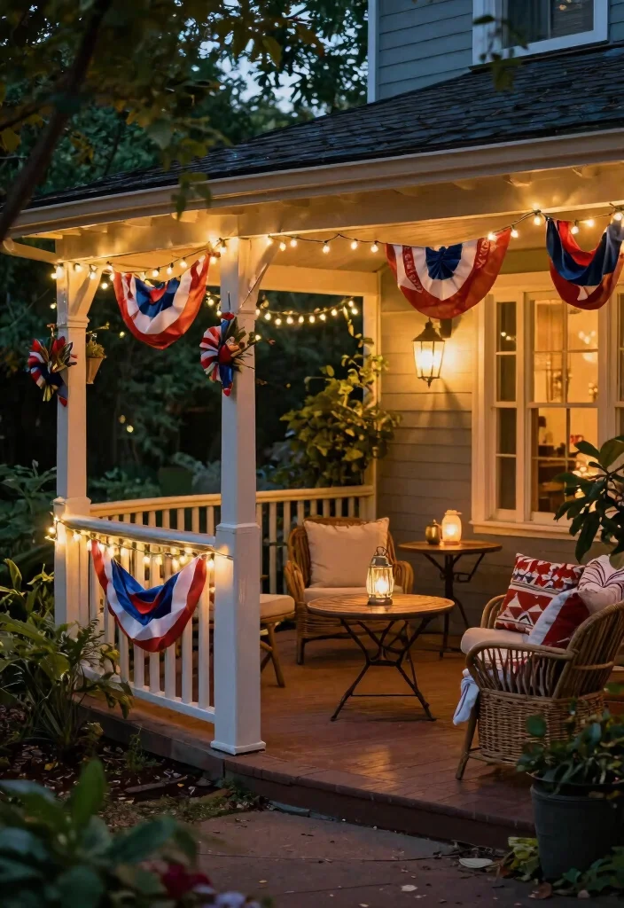 12 Patriotic Porch Ideas That Look Festive Without Looking Tacky - 12. Seasonal Lighting 1