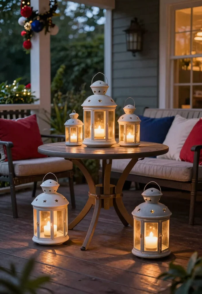 12 Patriotic Porch Ideas That Look Festive Without Looking Tacky - 4. Lanterns with Stars 1