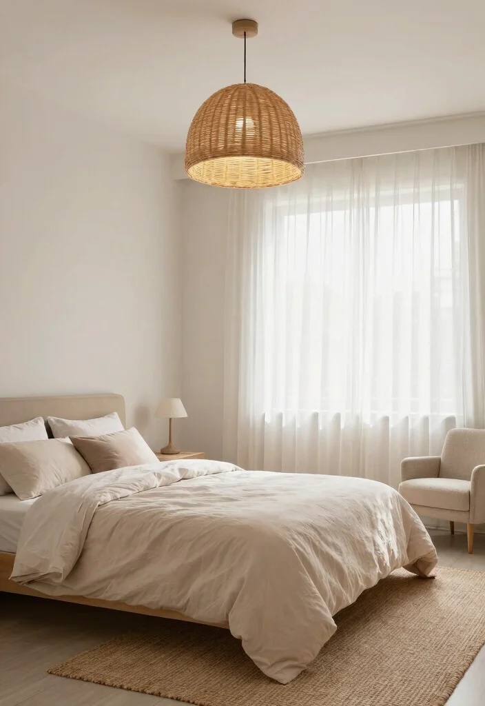 12 Rattan Ceiling Light Ideas That Add Warmth to Any Room - 5. Bedroom Retreat 1
