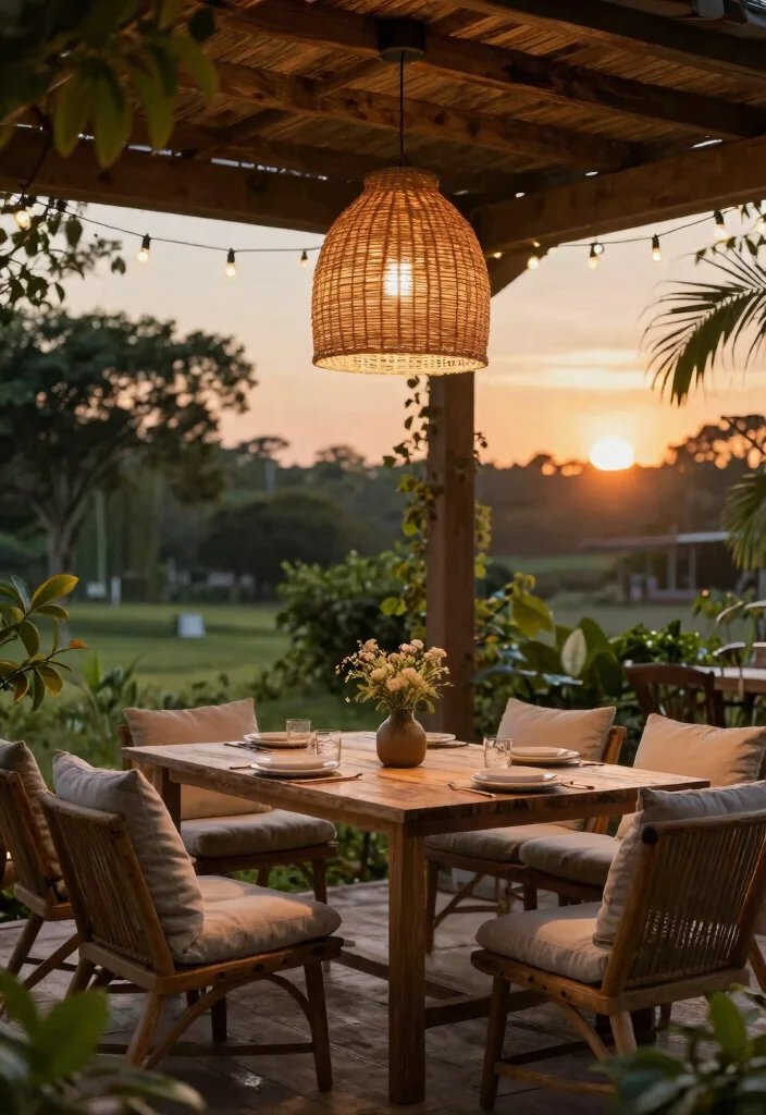 12 Rattan Ceiling Light Ideas That Add Warmth to Any Room - 7. Outdoor Oasis 1