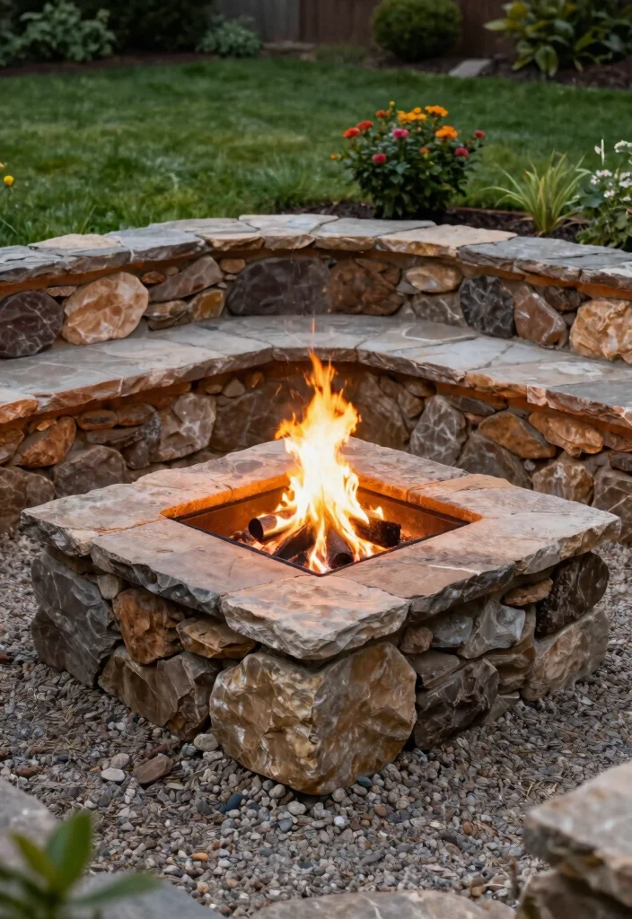 12 Square Fire Pit Concepts That Fit Better in Small Backyards - 2. DIY Stone Square Fire Pit 1