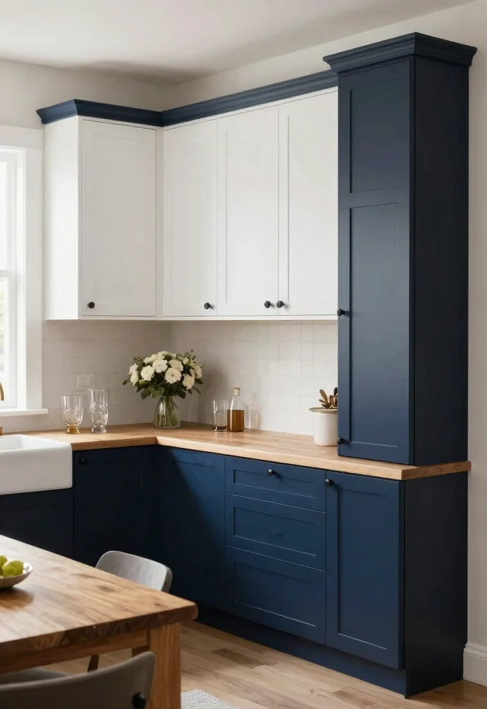 14 Farmhouse Kitchen Cabinets on a Budget That Look Custom Not Stock - 9. Two-Tone Cabinets 1