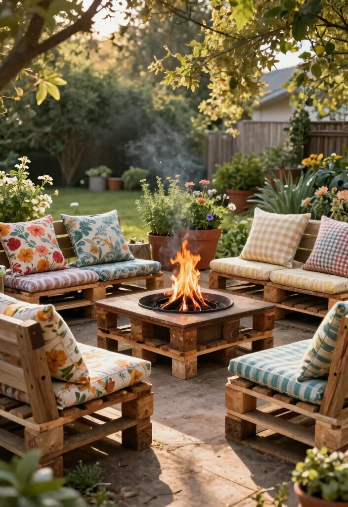 14 Farmhouse Patio Ideas on a Budget That Don't Need a Full Rebuild - 1. Upcycled Wooden Pallet Seating 1