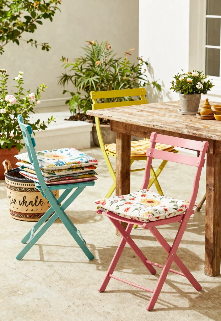 14 Farmhouse Patio Ideas on a Budget That Don't Need a Full Rebuild - 10. Folding Chairs for Flexibility 1