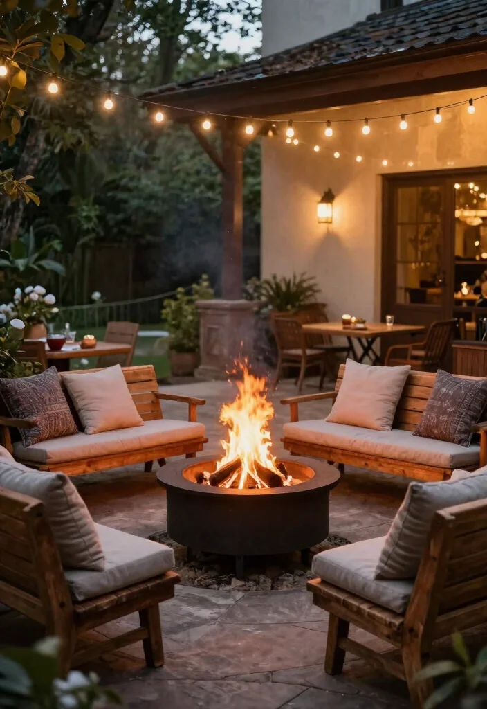 14 Farmhouse Patio Ideas on a Budget That Don't Need a Full Rebuild - 14. Rustic Fire Pit Area 1