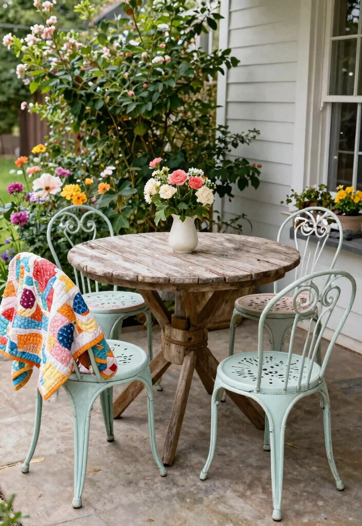 14 Farmhouse Patio Ideas on a Budget That Don't Need a Full Rebuild - 4. Vintage Furniture Finds 1