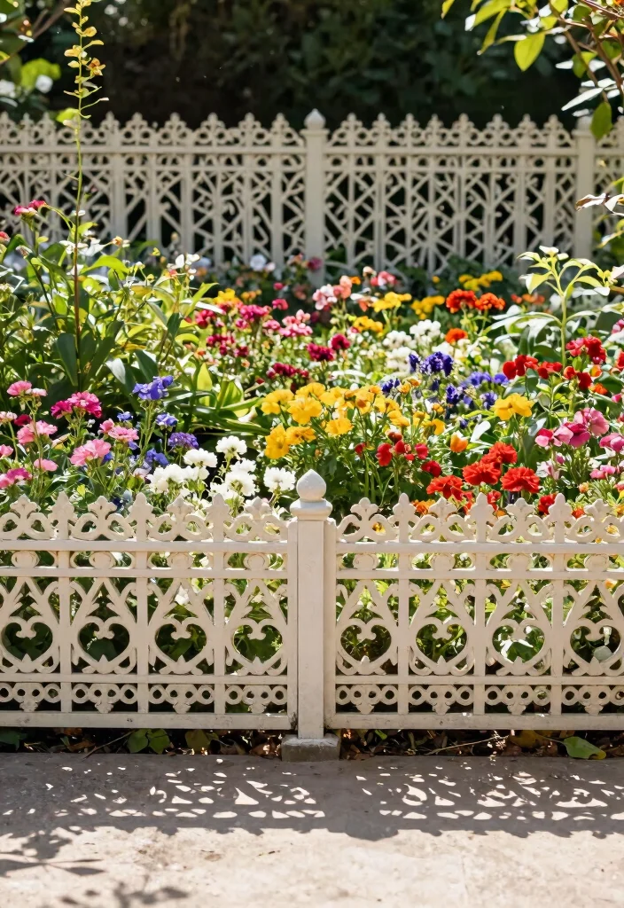 14 Free Standing Fence Ideas for Renters Who Can't Dig Posts - 10. Decorative Garden Fences 1