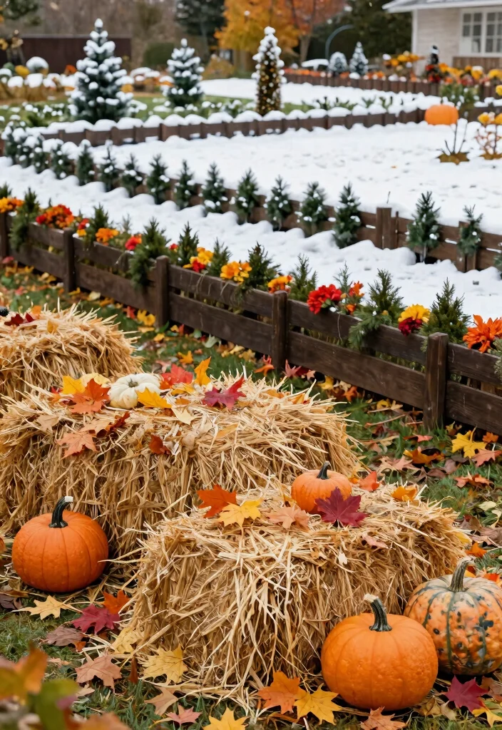 14 Free Standing Fence Ideas for Renters Who Can't Dig Posts - 14. Seasonal Barrier Ideas 1
