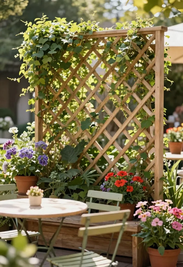 14 Free Standing Fence Ideas for Renters Who Can't Dig Posts - 2. Trellis Screens for a Touch of Green 1