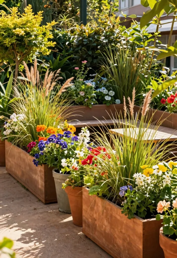 14 Free Standing Fence Ideas for Renters Who Can't Dig Posts - 6. Potted Planters as Fencing 1