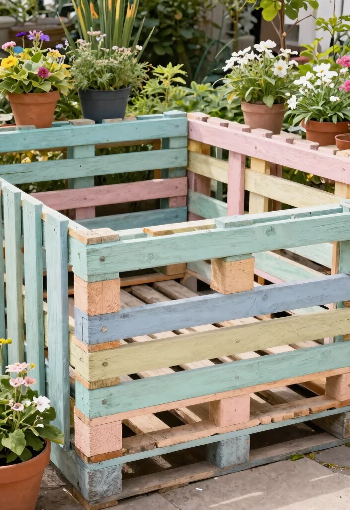 14 Free Standing Fence Ideas for Renters Who Can't Dig Posts - 8. Repurposed Pallets 1