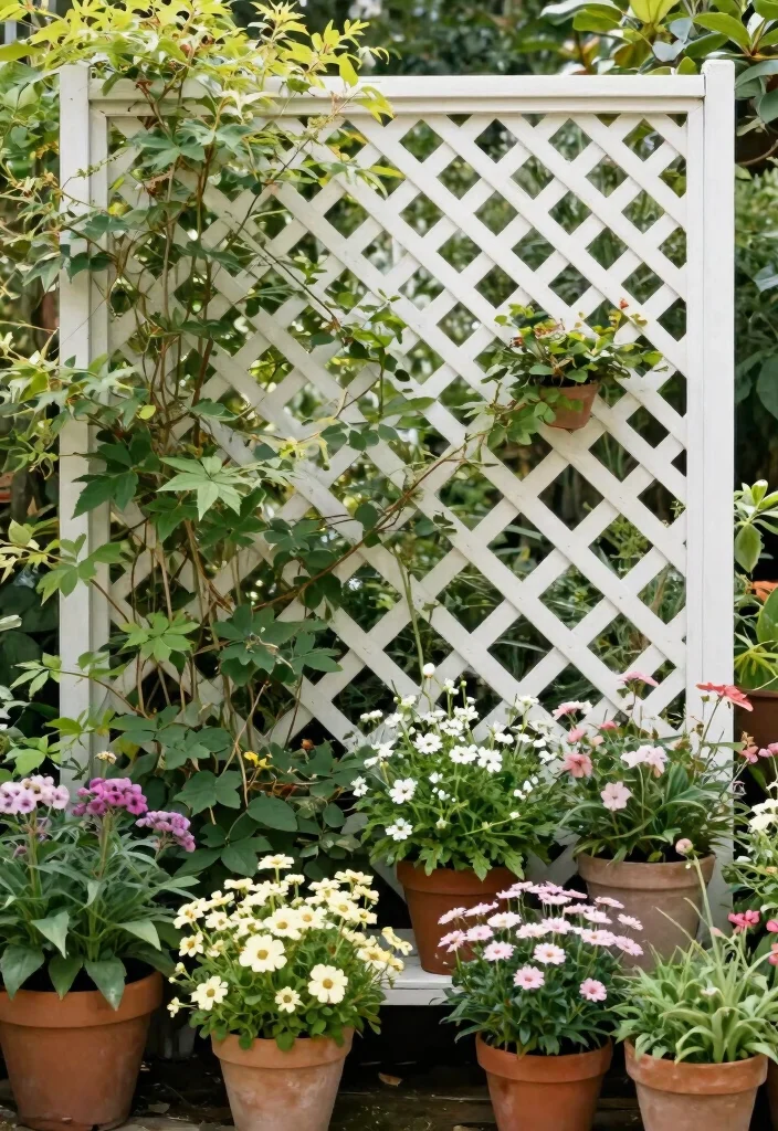 14 Free Standing Fence Ideas for Renters Who Can't Dig Posts - 9. Lattice Screens 1