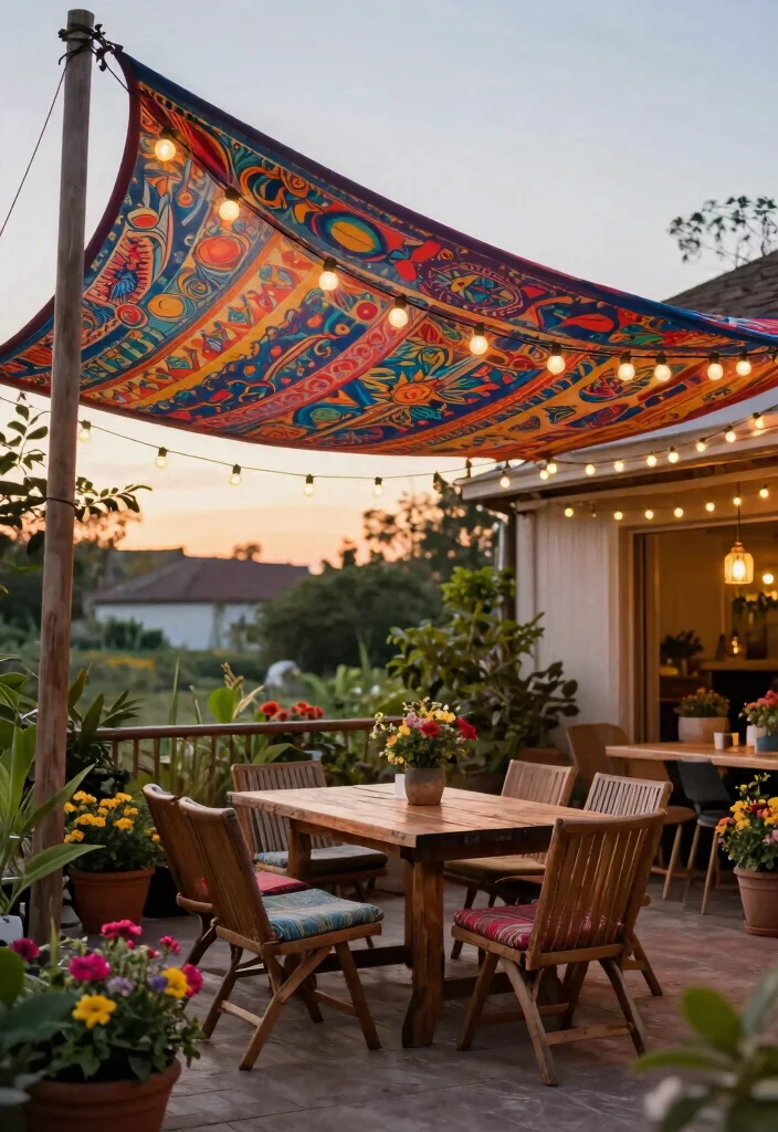 14 Media Sombra Para Patio Ideas That Block Sun All Day - 2. Stylish Fabric Canopies 1