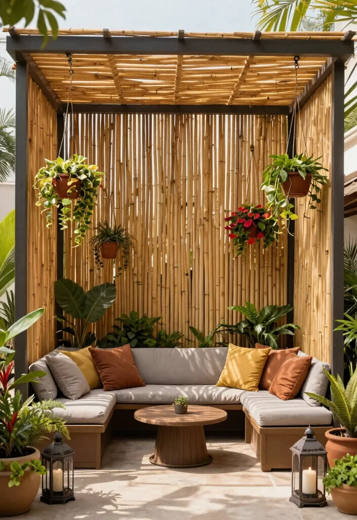 14 Media Sombra Para Patio Ideas That Block Sun All Day - 3. Innovative Bamboo Screens 1