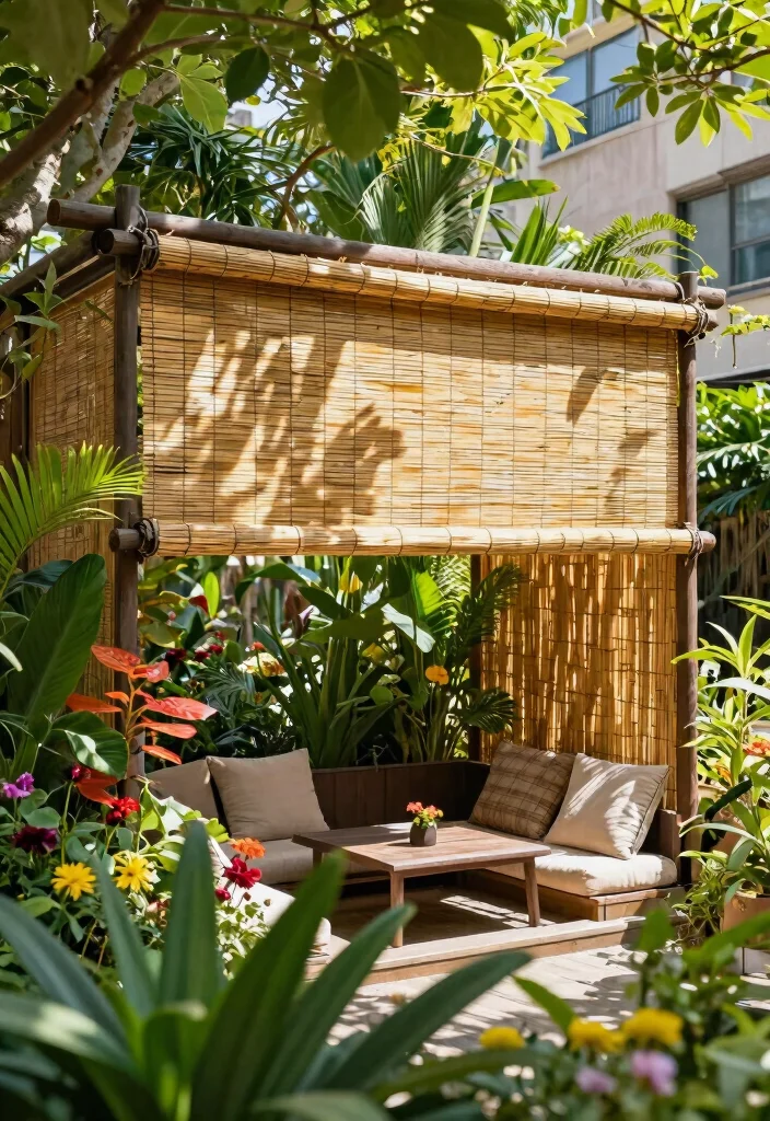 14 Outdoor Privacy Panels That Install Without Digging Posts - 1. Bamboo Roll-Up Privacy Screen 1