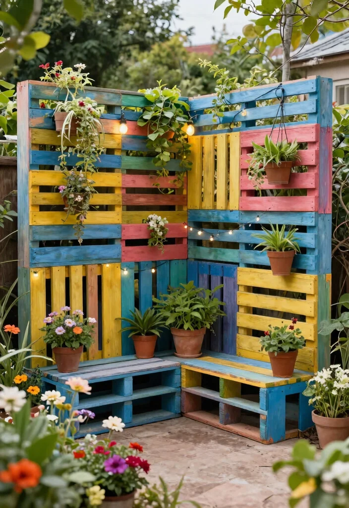 14 Outdoor Privacy Panels That Install Without Digging Posts - 12. Upcycled Pallet Screens 1