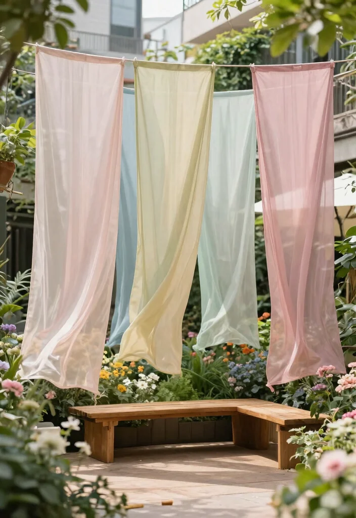 14 Outdoor Privacy Panels That Install Without Digging Posts - 3. Fabric Hanging Screens 1