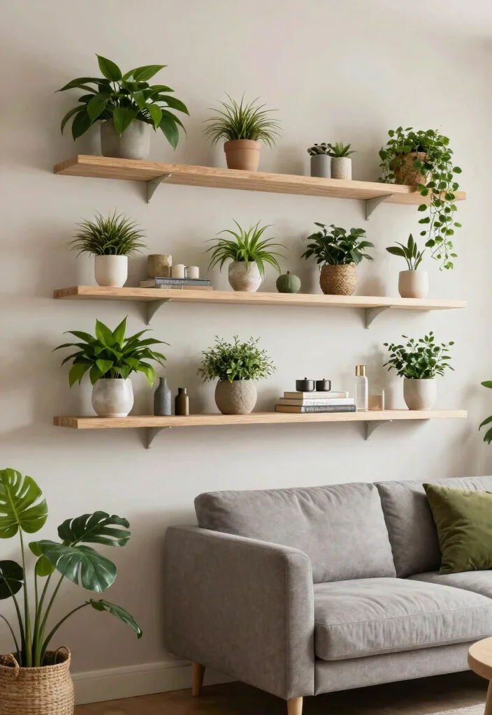 14 Plant Stand Ideas That Fit Tight Corners and Small Spaces - 12. Floating Shelves for Plants 1