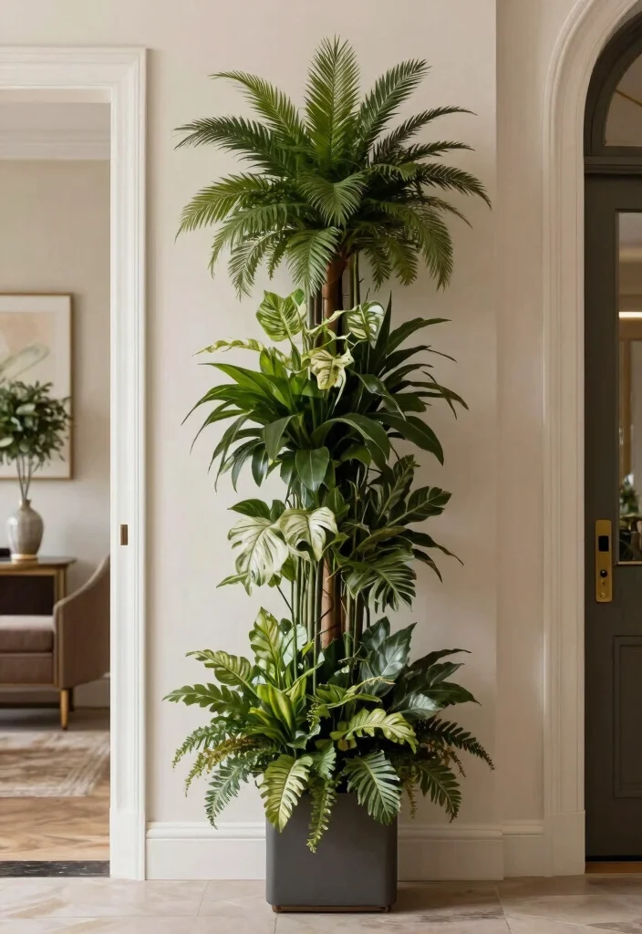 14 Plant Stand Ideas That Fit Tight Corners and Small Spaces - 13. Decorative Plant Columns 1