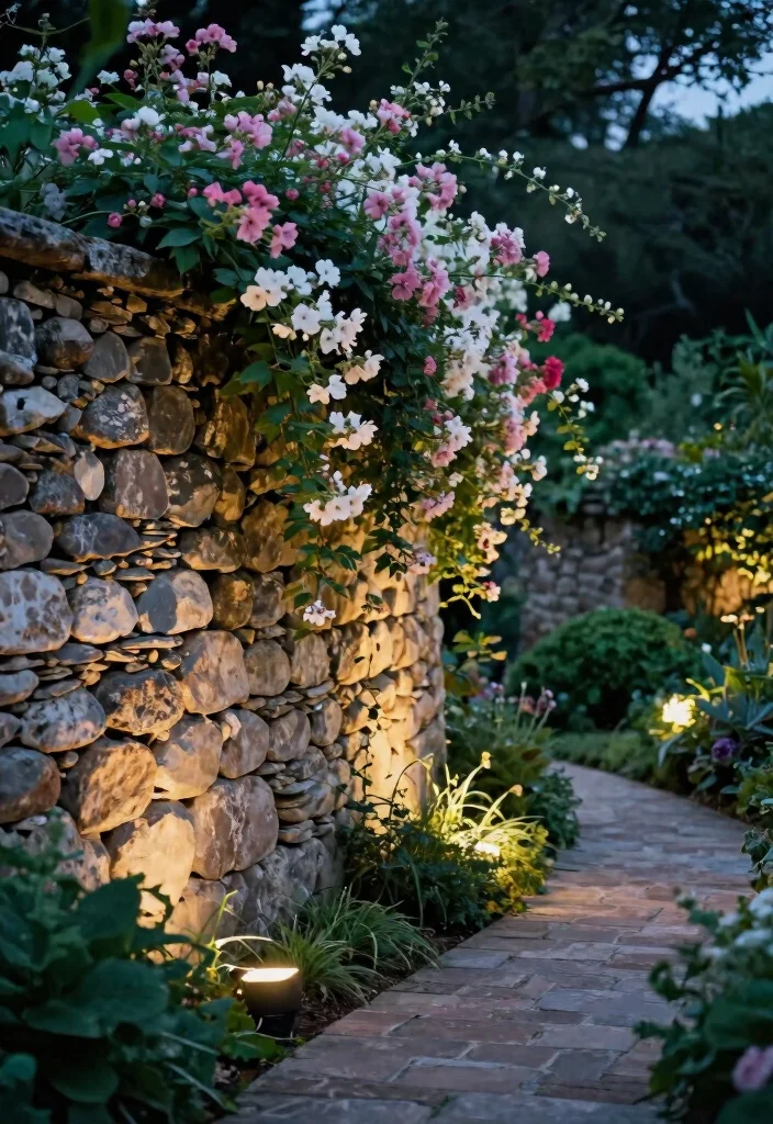 14 Simple Garden Fence Ideas You Can Install in One Weekend - 8. Rustic Stone Wall 1
