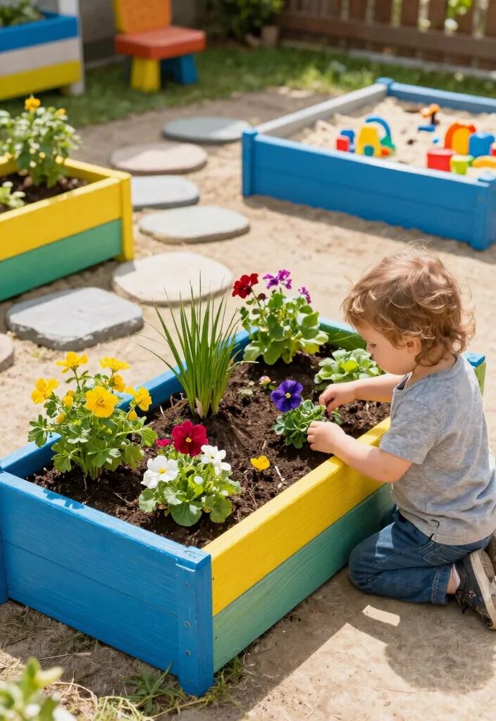 14 Toddler Outdoor Play Area Ideas for Small Yards and Tight Budgets - 2. DIY Mini Garden Beds 1
