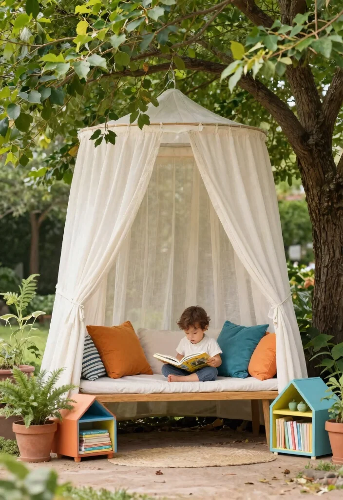 14 Toddler Outdoor Play Area Ideas for Small Yards and Tight Budgets - 6. Cozy Reading Nook 1
