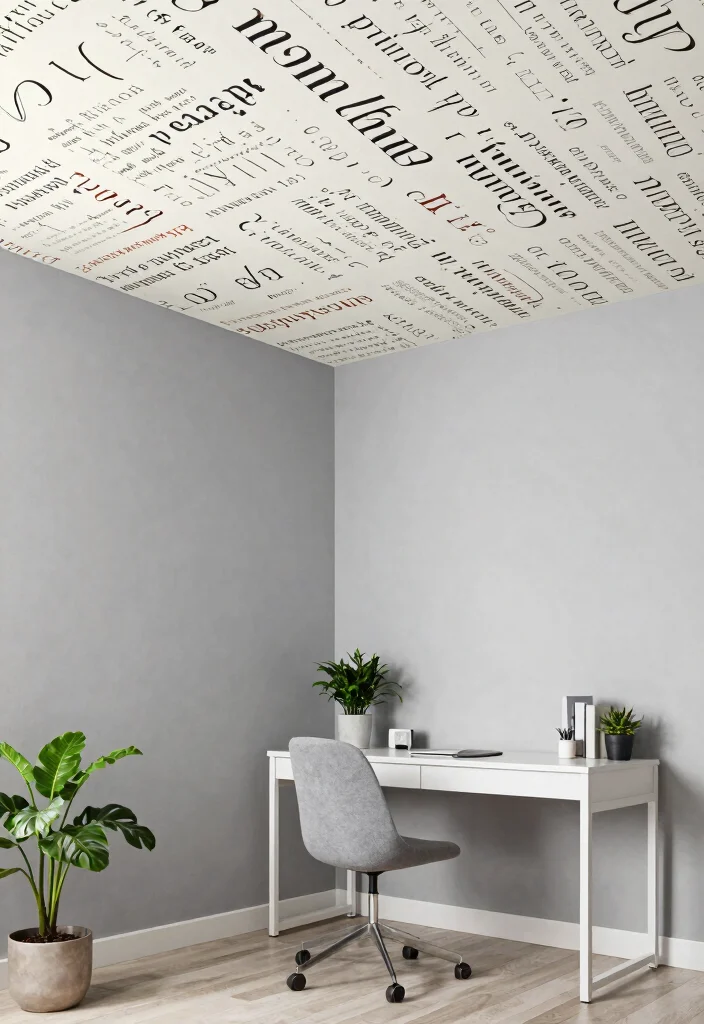 14 Wallpaper on Ceiling Concepts That Cover Popcorn Without Scraping - 10. Inspirational Quotes 1