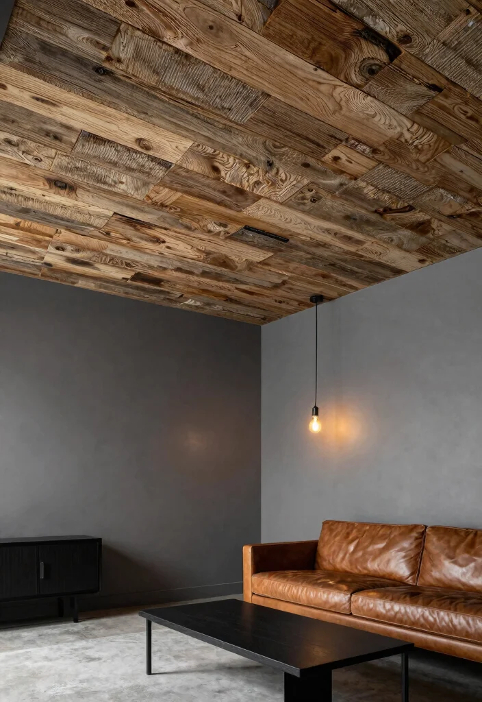 14 Wallpaper on Ceiling Concepts That Cover Popcorn Without Scraping - 4. Textured Eco-Friendly Options 1