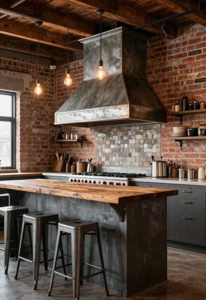 15 Farmhouse Vent Hood Ideas That Hide Builder-Grade Appliances - 5. Vintage Industrial Fusion 1