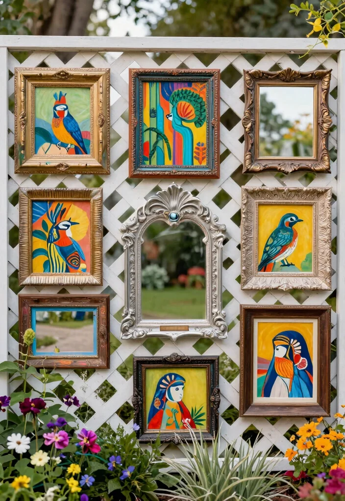 15 Lattice Fence Concepts That Add Privacy Without Feeling Closed In - 13. Lattice Frames for Art 1