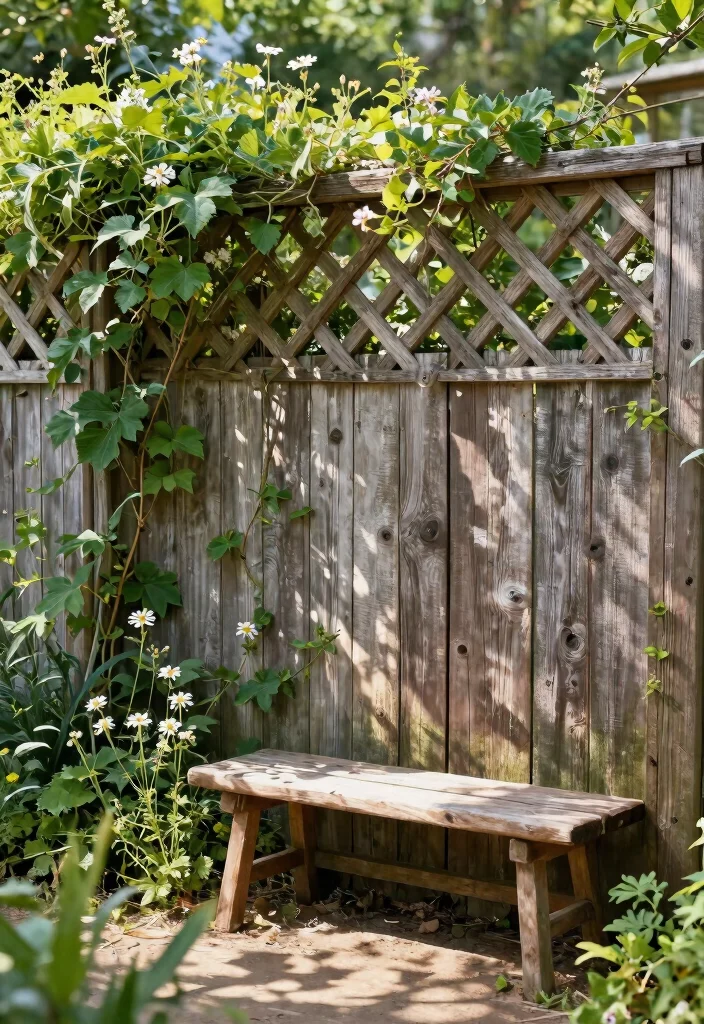 15 Lattice Fence Concepts That Add Privacy Without Feeling Closed In - 8. Rustic Wood Lattice 1