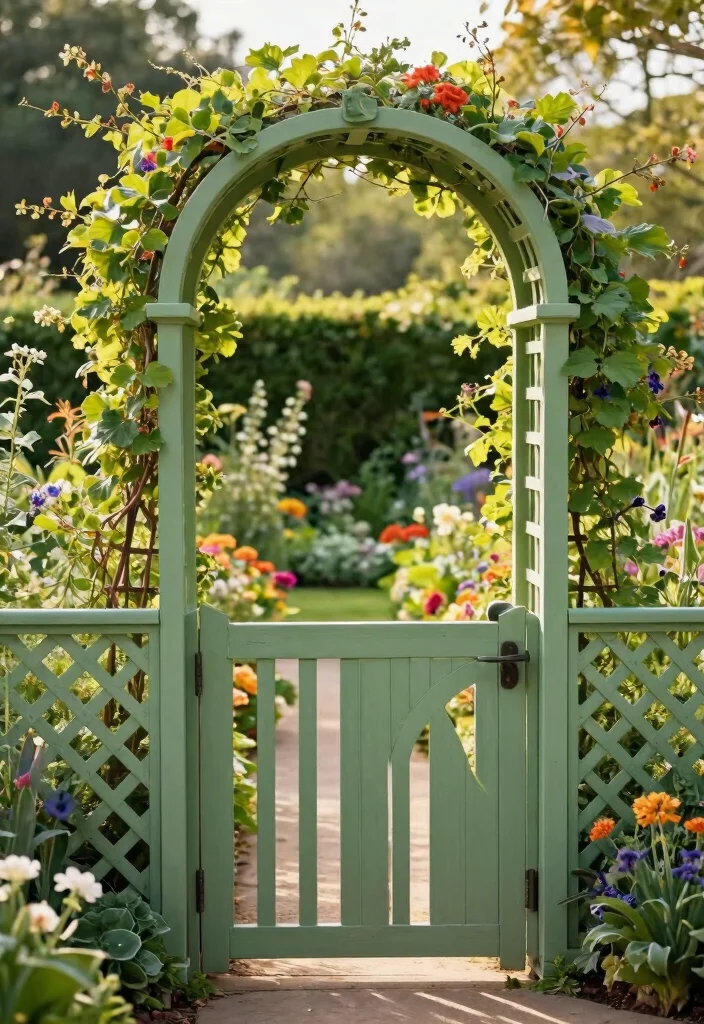 15 Lattice Fence Concepts That Add Privacy Without Feeling Closed In - 9. Lattice Garden Gate 1