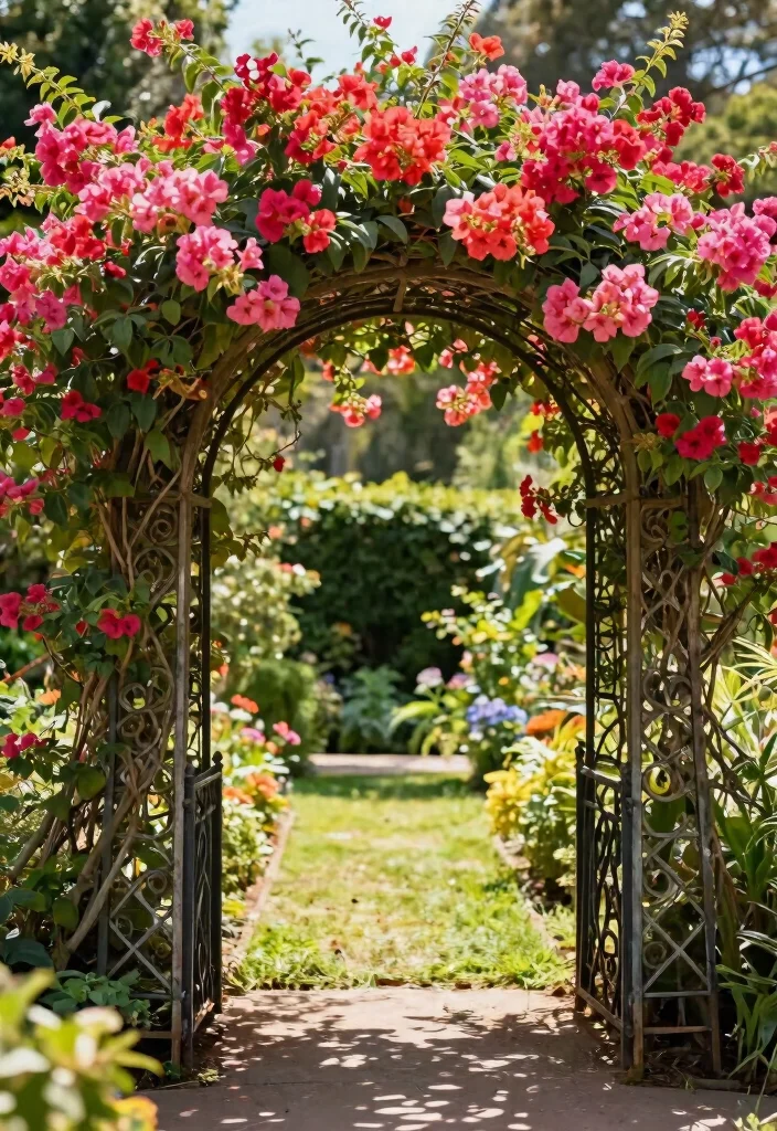 15 Mandevilla Planter Ideas That Support Heavy Vines and Blooms - 15. Trellis Arches 1