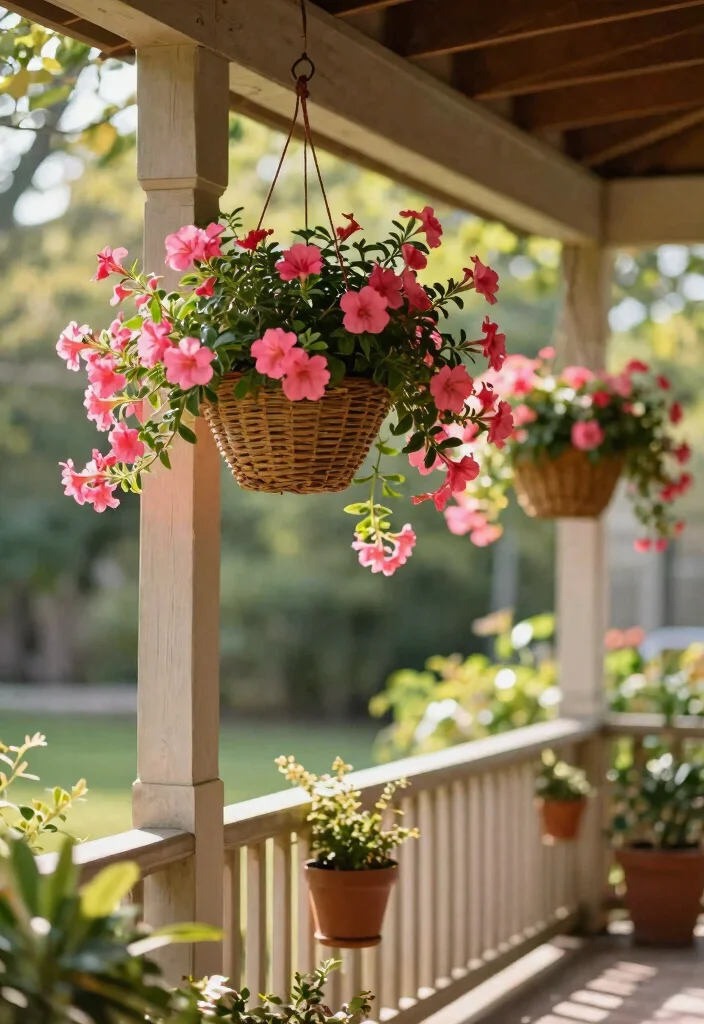 15 Mandevilla Planter Ideas That Support Heavy Vines and Blooms - 5. Hanging Baskets 1