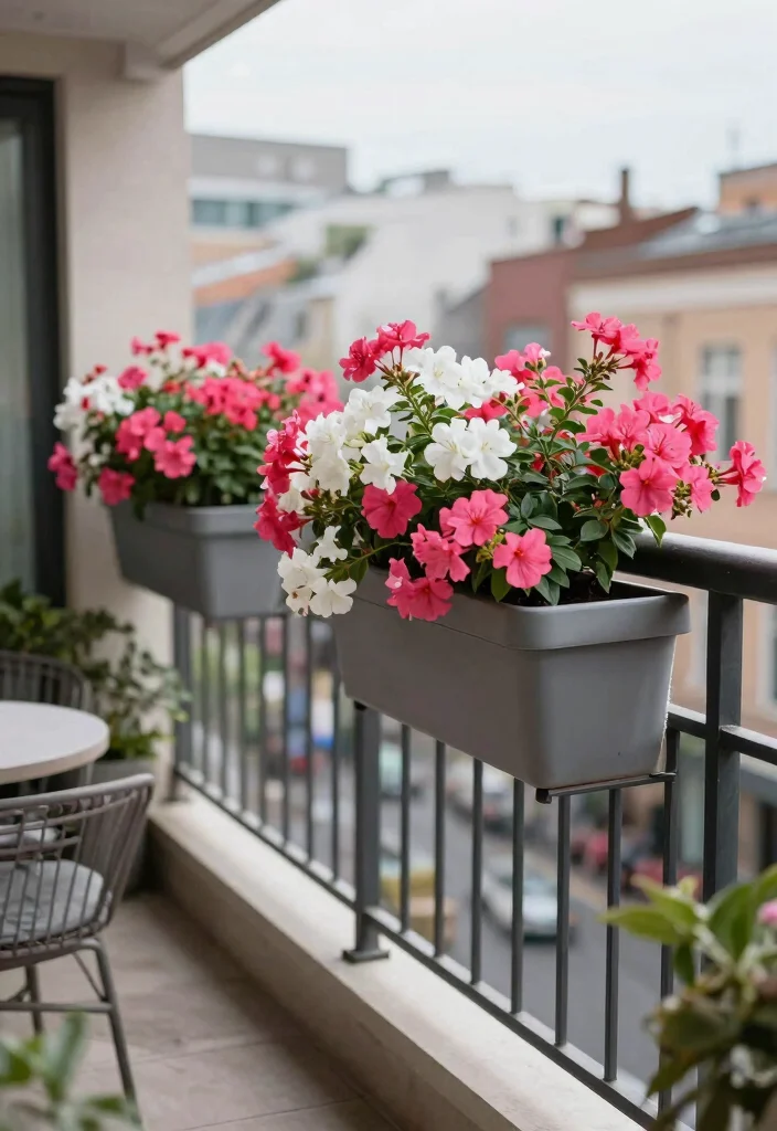 15 Mandevilla Planter Ideas That Support Heavy Vines and Blooms - 8. Elegant Balcony Planters 1