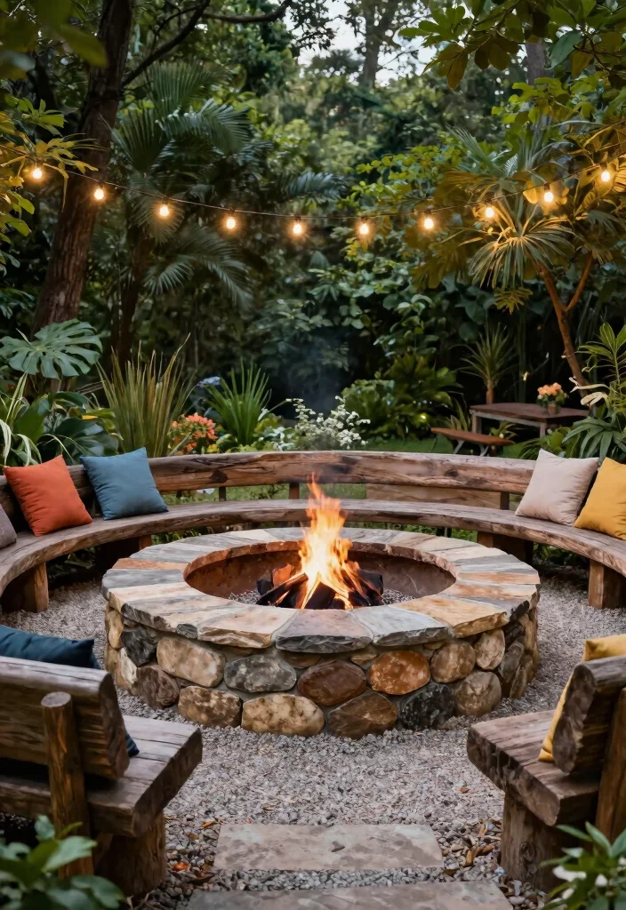 15 Outdoor Fire Pit Ideas for Backyards That Don't Need a Permit - 1. Stone Circular Fire Pit 1