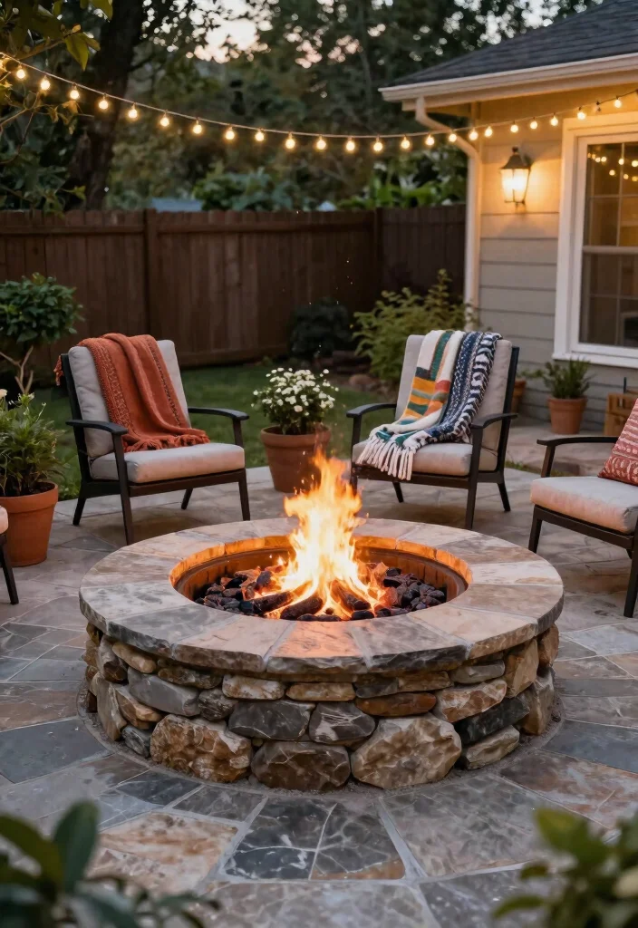 15 Outdoor Fire Pit Ideas for Backyards That Don't Need a Permit - 10. Half-Circle Fire Pit 1