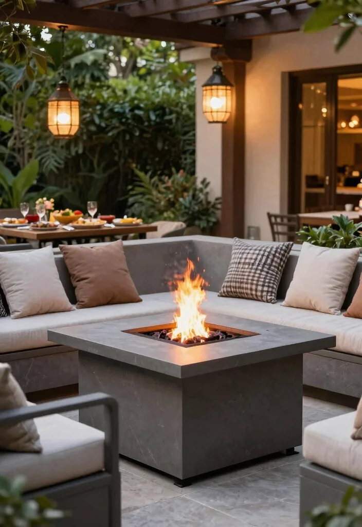 15 Outdoor Fire Pit Ideas for Backyards That Don't Need a Permit - 3. Patio Fire Pit Table 1